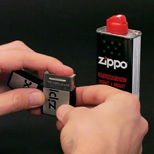 How do I refill a Zippo lighter? The steps in pictures