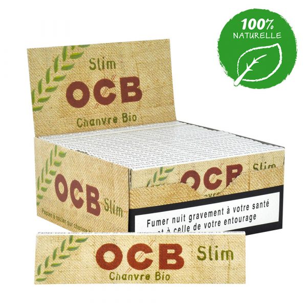 box of 50 notebooks ocb slim organic hemp