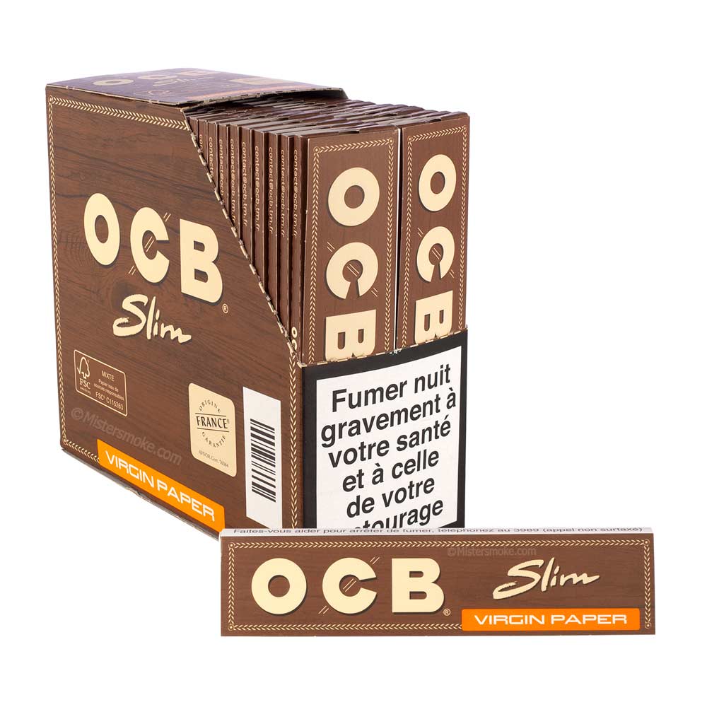cônes OCB Virgin Slim - papier non blanchi 