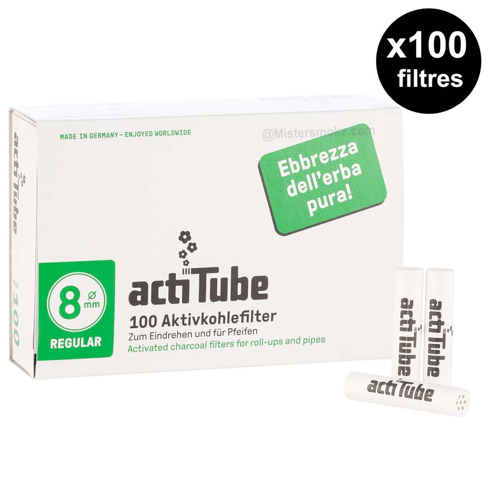 actiTube - Activated Charcoal Filters for Rolling 8,4mm - 1 Box = 100  Filters