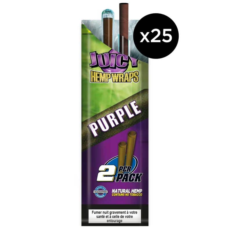 Blunt Juicy Hemp Wraps Purple - lot de 25 sachets