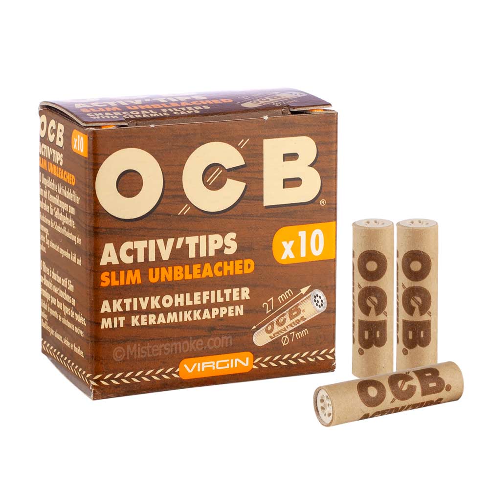Filtre OCB Activ'Tips, Boite 50 filtres à cigarette Charbon actif