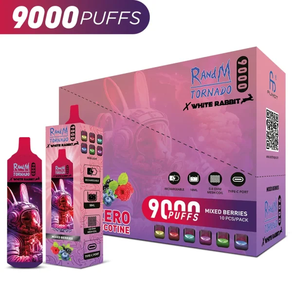 Lot de puff 9000 - grossiste - Boite de 10 puff tornado randm 9k