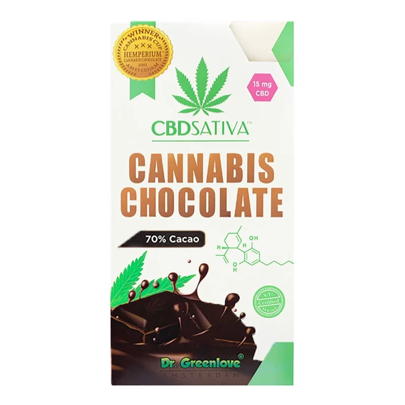 chocolat noir au CBD contenant 70% de cacao