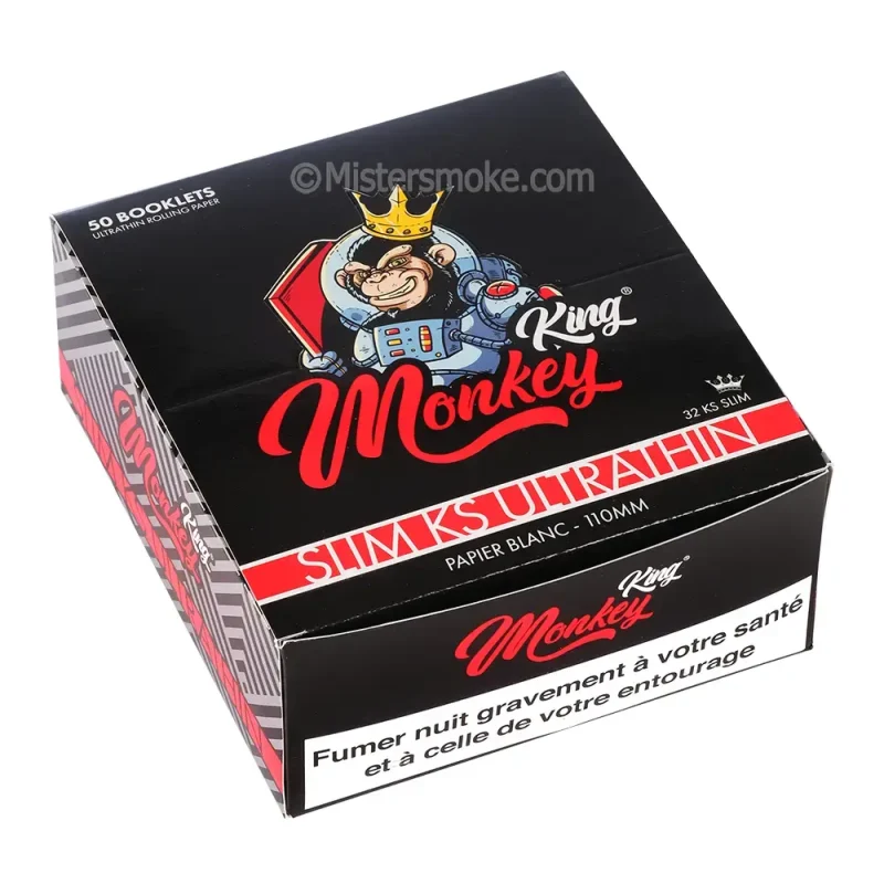 boite de 50 carnets de feuilles à rouler slim longue classiques monkey king