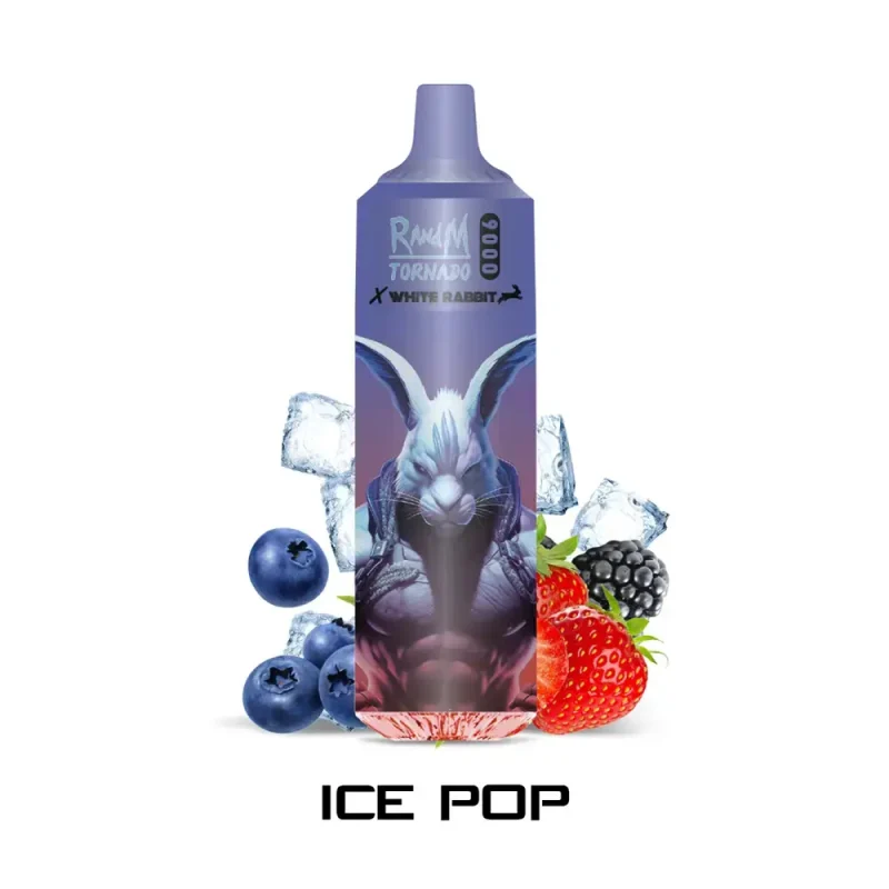 puff 9000 tornado white rabbit ice pop - fruits rouges glacés