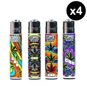 Clipper Mini Neon 6 CBD x4 - Briquets Clipper en lot - rechargeables en gaz