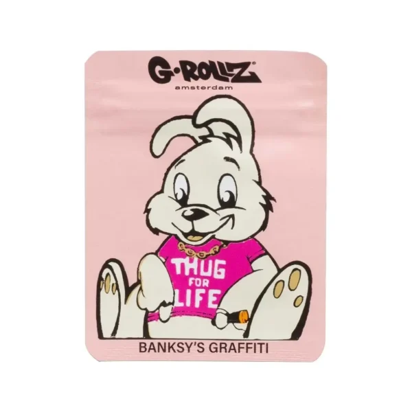 Sachet Zip G-Rollz - Banksy's Graffiti - Thug Life Pink