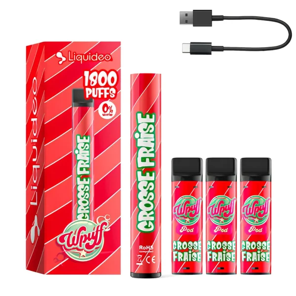 kit puff wpuff liquideo grosse fraise