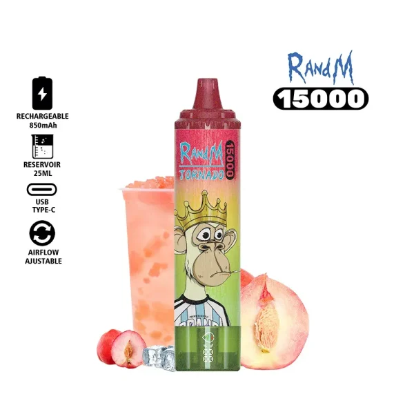 puff tornado 15000 goût ice tea peche