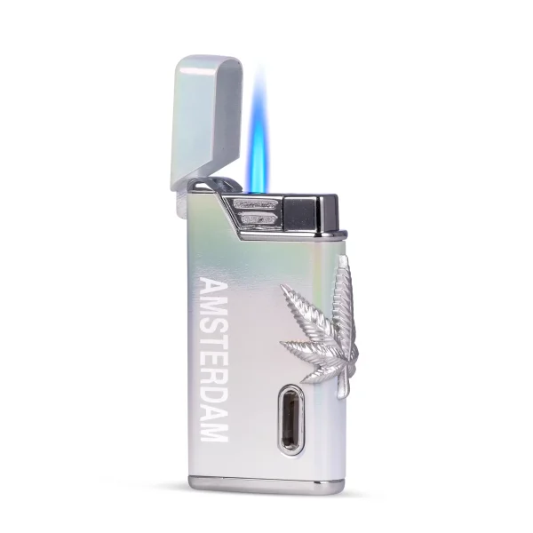 Briquet chalumeau - Amsterdam Rainbow Silver