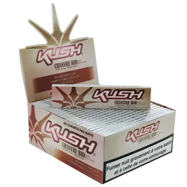 Boite de 50 carnets KUSH slim Chanvre Bio