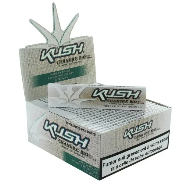 Boîte de 50 carnets KUSH Slim non blanchi au Chanvre Bio