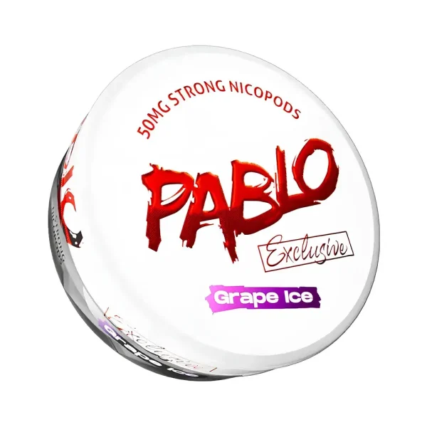 Nicopouches Pablo 50mg Grape Ice (Raisin glacé) - Dosage extra fort en nicotine - Sachets de nicotine extra slim