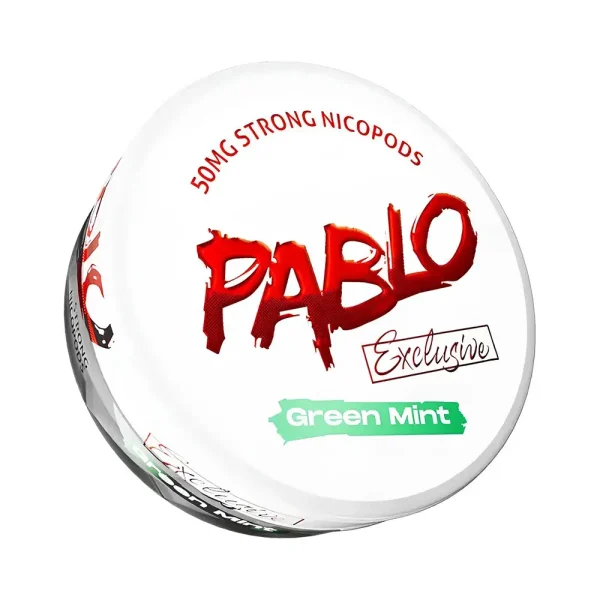 SNUS Pablo 50mg nicotine - goût Green Mint (Menthe) - Sachets de nicotine sans tabac.