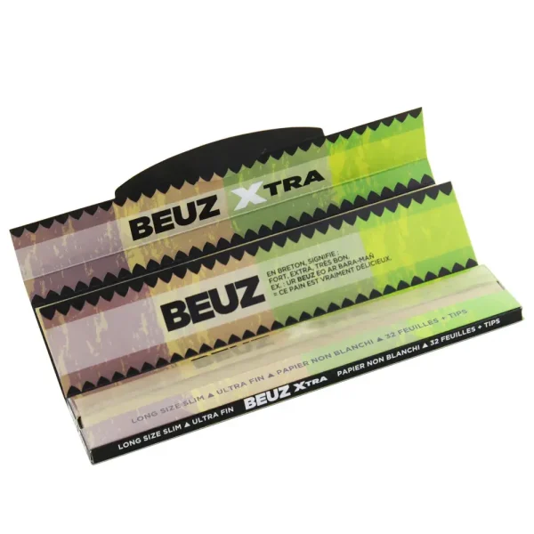 BEUZ Xtra Slim Brown + Tips – Feuilles à Rouler Non Blanchies et Ultra-Fines