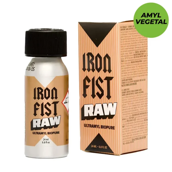 Poppers Iron Fist Raw 24 ml nitrite d'amyle vegetal naturel - puissance brute et montée rapide - Poppers bio naturel et écologique