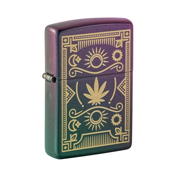 Zippo original - Briquet essence rechargeable - Design cannabis iridescent - référence 60005890