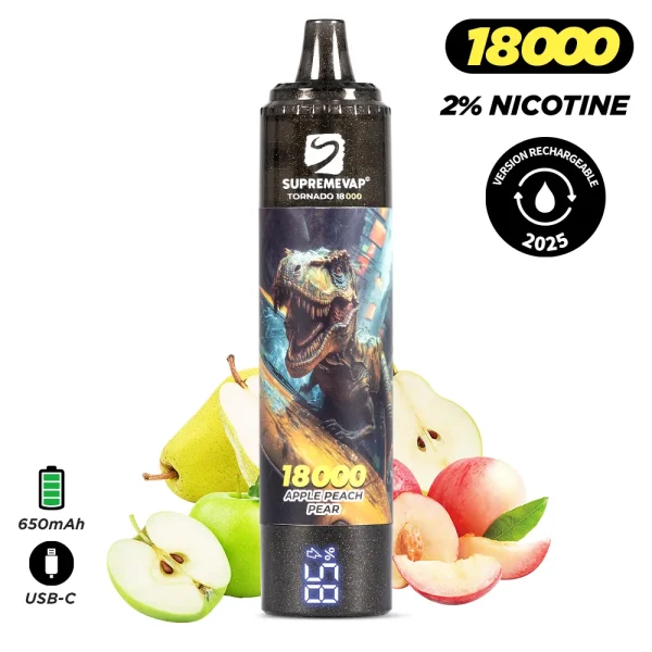 Puff 18000 Tornado SupremeVap 2% Nicotine - Apple Peach Pear