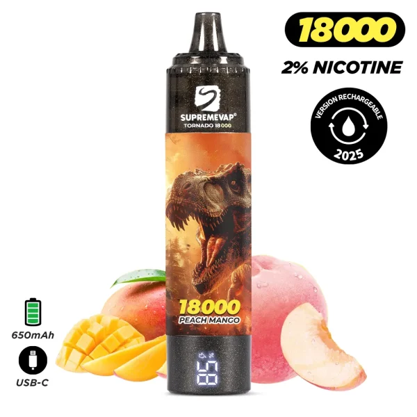 Big Puff 18000 Bouffées ! Avec 2% de nicotine - Saveur pêche mangue