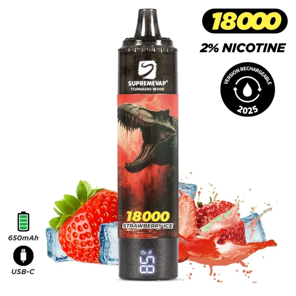 Puff Tornado Supremevap 18000 taff - Goût Fraise givrée