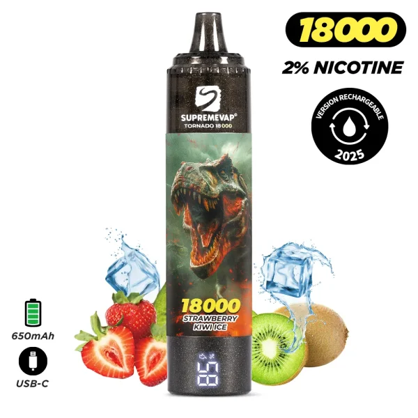 Puff Tornado Supremevap 18000 taff - Avec 2% de nicotine gout fraise kiwi ice