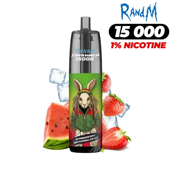 Puff 15k Tornado Strawberry Watermelon ice - 1% de nicotine - Version légale 2025