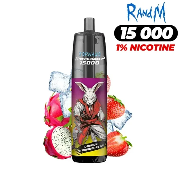 Puff 15k Tornado Strawberry Dragon ice - 1% de nicotine - Version légale 2025